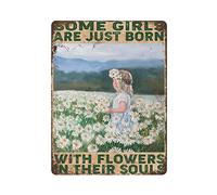 Elerwall Targa in metallo spesso vintage, con scritta in lingua inglese "Some Girl are just born with the garden in their Souls", regalo per gli amanti del giardinaggio, regalo per la mamma, regalo