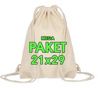ELES VIDA Sacca in cotone da palestra per bambini, Set 21 x 29 cm - 10 pcs - sportiva piccola da palestra - Zaino piccolo Borsa in tela Borsa, Certificata Oeko-TEX®