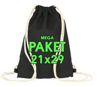 ELES VIDA Sacchetti di cotone per bambini 21 x 29 cm - 10 o 25 pezzi da dipingere e progettare - Sacchetti certificati Oeko-Tex® piccoli sacchetti sportivi - sacchetti per feste di festival, sacchetti