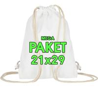 ELES VIDA Sacchetti di cotone per bambini 21 x 29 cm - 10 o 25 pezzi da dipingere e progettare - Sacchetti certificati Oeko-Tex® piccoli sacchetti sportivi - sacchetti per feste di festival, sacchetti