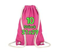 ELES VIDA Sacchetti di cotone per bambini, 21 x 29 cm, 10 pezzi da dipingere e progettare, con certificazione Oeko-Tex®, piccoli sacchetti sportivi per festival, feste, sacchetti di iuta, Colore: