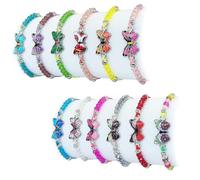 Elesa Miracle 12pc donne ragazza farfalla tessuta amicizia cristallo perline braccialetto valore set bambini festa favore braccialetto regolabile