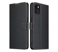 ELESNOW Cover per Redmi Note 10 4G / Note 10S, Flip Wallet Case Custodia in Pelle PU Premium, Slot per Schede, con Magnetica a Scatto per Xiaomi Redmi Note 10 4G / Note 10S (Nero)