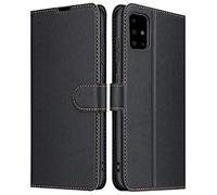 ELESNOW Cover per Samaung Galaxy A51, Flip Wallet Case Custodia per Samaung Galaxy A51 (Nero)
