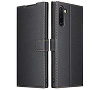 ELESNOW Cover per Samsung Galaxy Note 10, Flip Wallet Case Custodia per Samsung Galaxy Note 10 (Nero)