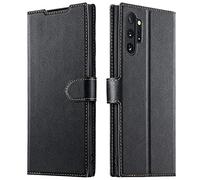 ELESNOW Cover per Samsung Galaxy Note 10 Plus/Note 10+ / 5G, Flip Wallet Case Custodia per Samsung Galaxy Note 10 Plus 5G (Nero)