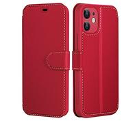 ELESNOW Custodia per Apple iPhone 12 Mini 5,4 pollici, in pelle di alta qualità, con chiusura magnetica, compatibile con Apple iPhone 12 Mini 5,4 pollici (Rosso)