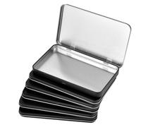 Elesunory 6 pezzi Scatole di latta rettangolari in metallo con cerniera e coperchio Mini contenitore vuoto portatile Piccolo contenitore di latta