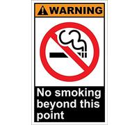 Eletina Cartello di avvertimento "No Smoking Beyond This Point", cartello aziendale, 30,5 x 20,3 cm, in alluminio
