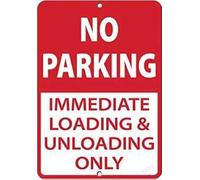 ELEtina Cartello in metallo con scritta "Restriction Caution - No Parking Immediate Loading and Unloading Only", in alluminio, 40,6 x 30,5 cm