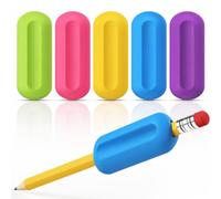 ELETIUO Confezione da 5 impugnature colorate ponderate per matite - Aiuto per la scrittura a mano in silicone da 28,3 g per bambini, anziani e esigenze speciali - Migliora la scrittura per autismo