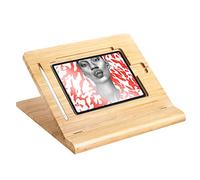 ELETIUO Supporto da tavolo per tablet regolabile in altezza, pieghevole in bambù, supporto per iPad, multi-angolo, compatibile con iPad Pro 3a/4a generazione da 12,9"