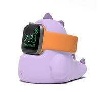 ELETIUO Supporto per caricabatterie compatibile con Apple Watch Series Ultra/8/SE2/7/6/SE/5/4/3/2/1 (49 mm, 45 mm, 44 mm, 42 mm, 41 mm, 40 mm, 38 mm), supporta la modalità comodino, viola