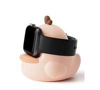 ELETIUO Supporto per caricabatterie per Apple Watch Series 49/45/44/42/41/40/38mm iWatch Ultra/8/SE2/7/6/SE/5/4/3/2/1, simpatico dock di ricarica in silicone, compatibile con modalità stand notturno, rosa