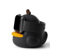 ELETIUO Supporto per caricabatterie per Apple Watch Series 49/45/44/42/41/40/38mm iWatch Ultra/8/SE2/7/6/SE/5/4/3/2/1, simpatico dock di ricarica in silicone, compatibile con modalità stand notturno, nero
