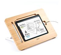 ELETIUO Supporto per iPad da disegno in legno di bambù aggiornato con slot per matita e cavo di ricarica, tablet desktop regolabile multi-angolo, supporto portatile pieghevole, compatibile con iPad