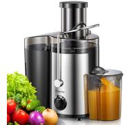 Elettrica Centrifuga Frutta e Verdura, Reemix Estrattore Frutta e Verdura Facile da Pulire, 65 MM Bocca Larga, Acciaio Inox, 2 Velocità, Spazzola & Ricetta (Black, 800W)
