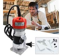Elettrica Fresatrice per Legno 220 V 30000 r/min fresa multifunzione in alluminio con guida trasparente per bordi di base Electric Hand Trimmer per la lavorazione del legno