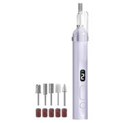 elettrica per unghie, ricaricabile, silenziosa, per pedicure, con kit professionale a LED per limatura liscia, perfetta per casa, viaggi, salone, piedi, unghie, cuticole, donne, uomini e manicure