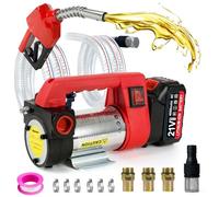 Elettrica Pompa di Trasferimento Diesel, Pompa Travaso Gasolio, pompa di estrazione diesel elettrica portatile, con 1 * 4.0AhBatterie, Autoadescante, Portatile, 45L/Min, 260W, Ugello, Tubo Flessibile