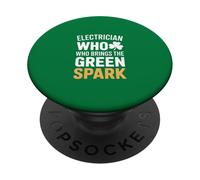 Elettricista Chi Porta La Scintilla Verde Saint Patricks PopSockets PopGrip Adesivo