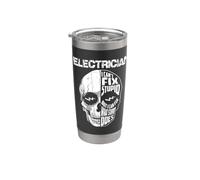 Elettricista Non posso aggiustare stupido ma posso aggiustare ciò che stupido Doe Bicchiere termico in acciaio inox doppia parete