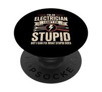 Elettricista Vintage Humor Graphic Fix Cosa Stupido fa PopSockets PopGrip Adesivo