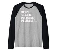 Elettricisti afroamericani Idraulici Donna Nera Droga Maglia con Maniche Raglan