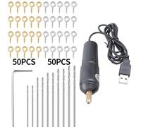 Elettrico Alluminio Portatile Handheld Drill Set Twist Bit Rotary Tools Kit Resina Casting Gioielli Fare USB