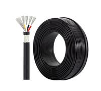 Elettrico Cavo, Cavo di controllo audio schermato UL2547, filo intrecciato in rame stagnato 18-26AWG a 4 conduttori for CCTV(50ft,4C-22AWG)