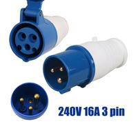Elettrico Forniture Gancio Fino Spina 1 Set 16 Amp 3 Pin Industriale Spine Prese