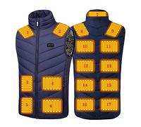 Elettrico Gilet Riscaldato, 17 Zone di Riscaldamento Unisex Lavabile USB Giacca Più Calda, Inverno Cappotto Riscaldato con 3 Livelli di Temperatura, per All'aperto a Caccia Cavalcare Escursionismo ( C