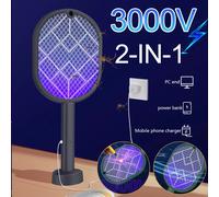 Elettrico Mosquito Killer 2-in-1 Fly Swatter Trappola Elettrico Mosquito Swatter USB Ricaricabile Mosquito Racchetta Fly Zapper Per La Casa