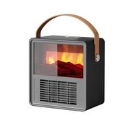 Elettrico Portabale Scaldino Camino Fiamma 1200W Riscaldamento Elettrico Domestico Riscaldatore In Ceramica Fiamma Decorativa Riscaldatore Portatile for Camera Per Uso Interno(Noir)