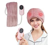 Elettrico Pressione Dell'aria Massaggiatore per La Testa, Elettrico Tempio Massaggiatore Con Riscaldamento E Impastatura, Avvolgimento per La Testa Di Dimensioni Regolabili (Rosa)