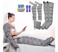 Elettrico Pressoterapia Massagg, 6-Camere Macchinario Pressoterapia, Total Body D'aria Pressoterapia Linfodrenaggio Macchinario Pressoterapia Per Casa Pressoterapia (Grigio, Nero)