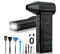 Elettrico Rimuovi Polvere Aria Compressa Senza Fili,Max 180000 Giri/Min Soffiatore Aria Compressa Elettrico con Illuminazione Ausiliaria,4 Velocità,per Laptop,Keyboard, Esterno