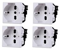 Elettrico Store Presa Elettrica Bivalente Bipasso/Schuko, 16A, Bianco, Compatibile con Bticino Matix, 2 Prese, 230V