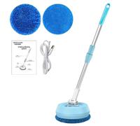 elettrico - Vaporizzatore a pavimento senza filo a rotazione a 180 gradi - rotante rotondo per la pulizia dei pavimenti, moci per la pulizia della centrifuga ricaricabili per pareti