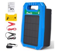 Elettrificatore per Recinti Elettrici con Pannello Solare e Batteria 5KM, 0,2J Uscita 8kV Impulso, Ricaricabile Solare IP55 Impermeabile, Protezione 24/7 per Bovini, Cavalli, Pollame