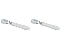 ELETTRO CENTER Art.332 Taglia e Chiudi Lama Liscia Inox 14Mm Manico in Pom, Acciaio Inossidabile, Bianco (Confezione da 2)