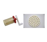 ELETTRO CENTER Torchietto multifunction passatelli, colori assortiti & ART.288 Filiera per Passatelli a Stella, POM, Bianco