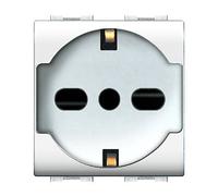 Presa UNEL bipasso 2poli+terra con sicurezza