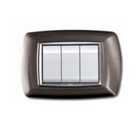 Elettrocanali - Mascherina mylife 3 moduli alluminio scuro