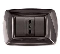 Elettrocanali - Mascherina mylife 3 moduli nero metallizzato