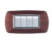 Elettrocanali - Mascherina mylife 4 moduli legno scuro