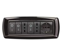 3 PZ PLACCA PLACCHETTA NERA COPRINTERRUTTORE 7 MODULI ECL2987N ELETTROCANALI