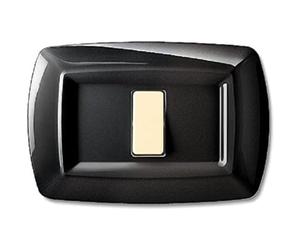 elettrocanali Placca Compatibile Bticino Magic 1 Posto Nero Tondo' Ecl2591n