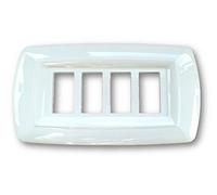 elettrocanali Placca Compatibile Bticino Magic 4 Posti Bianco Ecl2594wh Tondo'