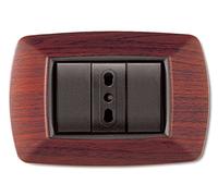 elettrocanali placca MY LIFE 3 POSTI LEGNO, multicolore